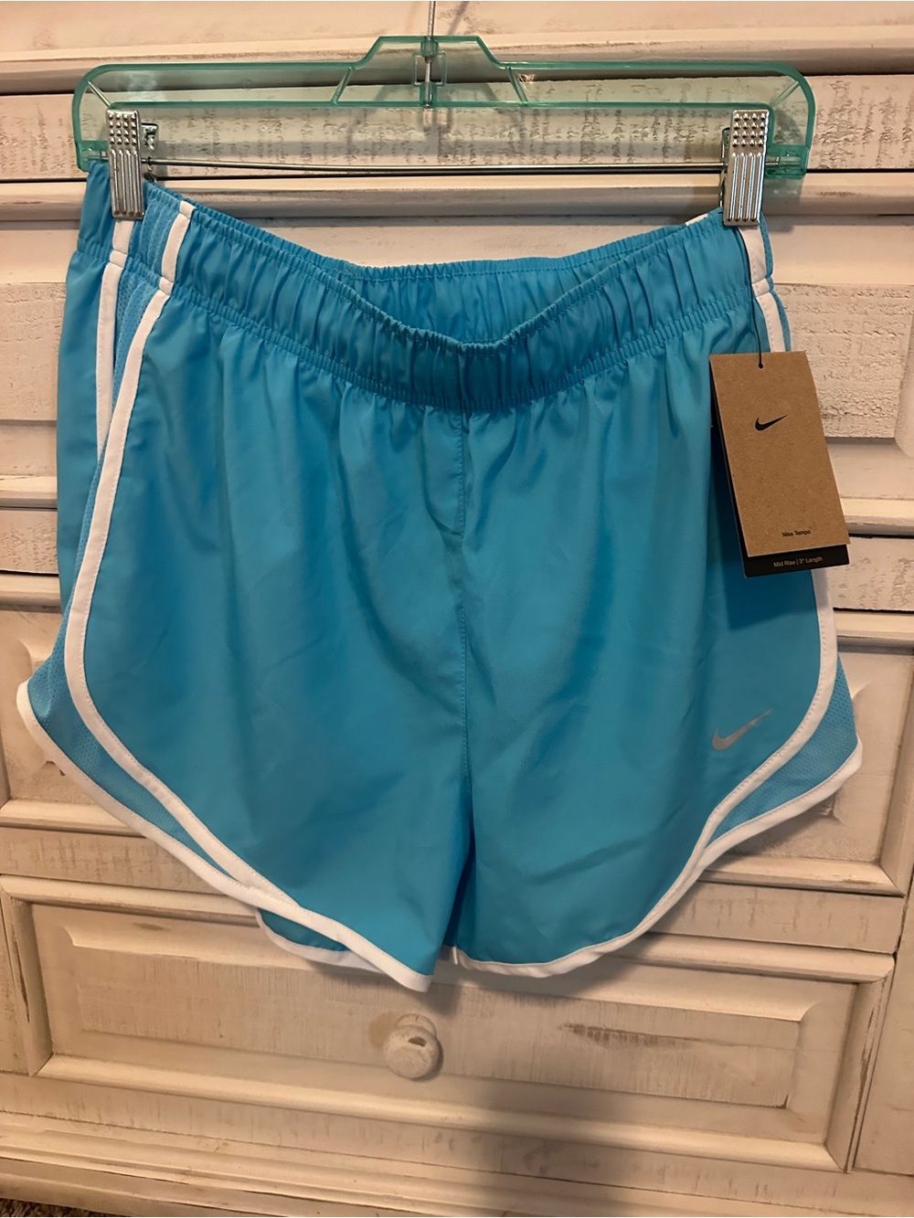 Nike Women's Aqua Athletic Shorts with White Trim